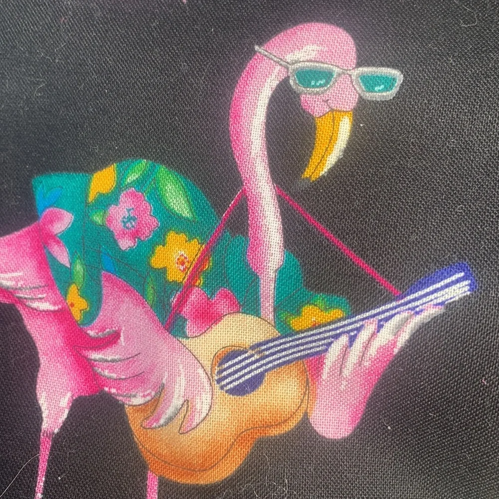 Celebrity two piece pink flamingo cosmetic bag